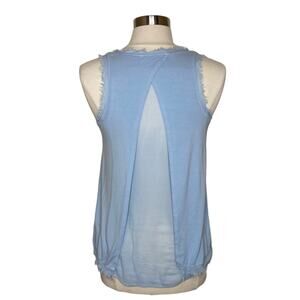 Lolly Split Back Raw‎ Hem Light Blue Tank Top Women’s Small USA Made Los Angeles